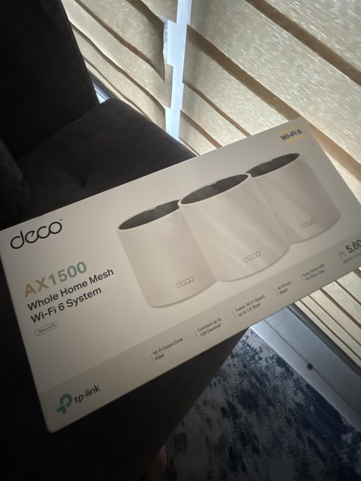 TP-Link Deco X15 Dual-Band AX1500 WiFi 6 Mesh Wi-Fi System | Replaces Routers and Extenders | Covers up to 5,600 sq.ft. | 2 Gigabit Ports per Unit, Supports Ethernet Backhaul, 3-Pack customer photo 1