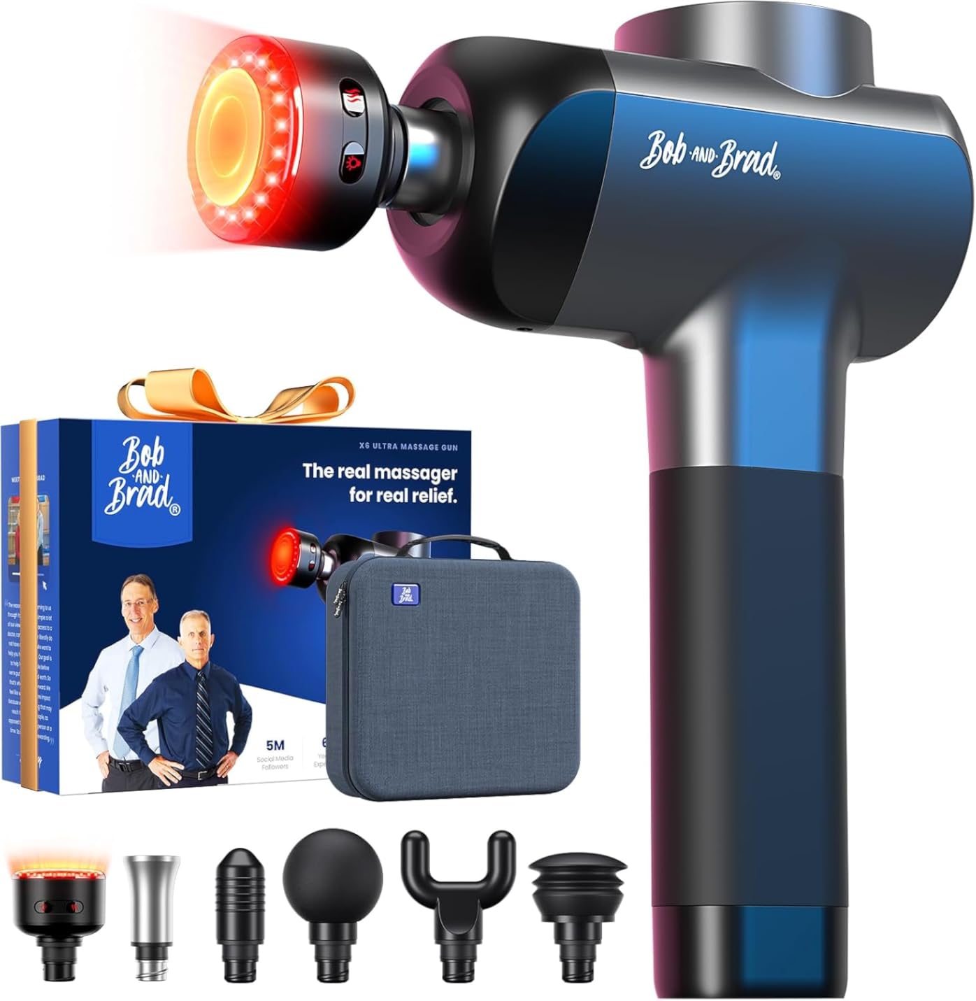 BOB AND BRAD X6 Pro Max Massage Gun with Heat and Cold, FSA Eligible HSA Deep Tissue Percussion Massager Gun for Athletes, Metal Head & 5 Speeds, Handheld Muscle Massager for Body and Back Pain Relief customer photo 1