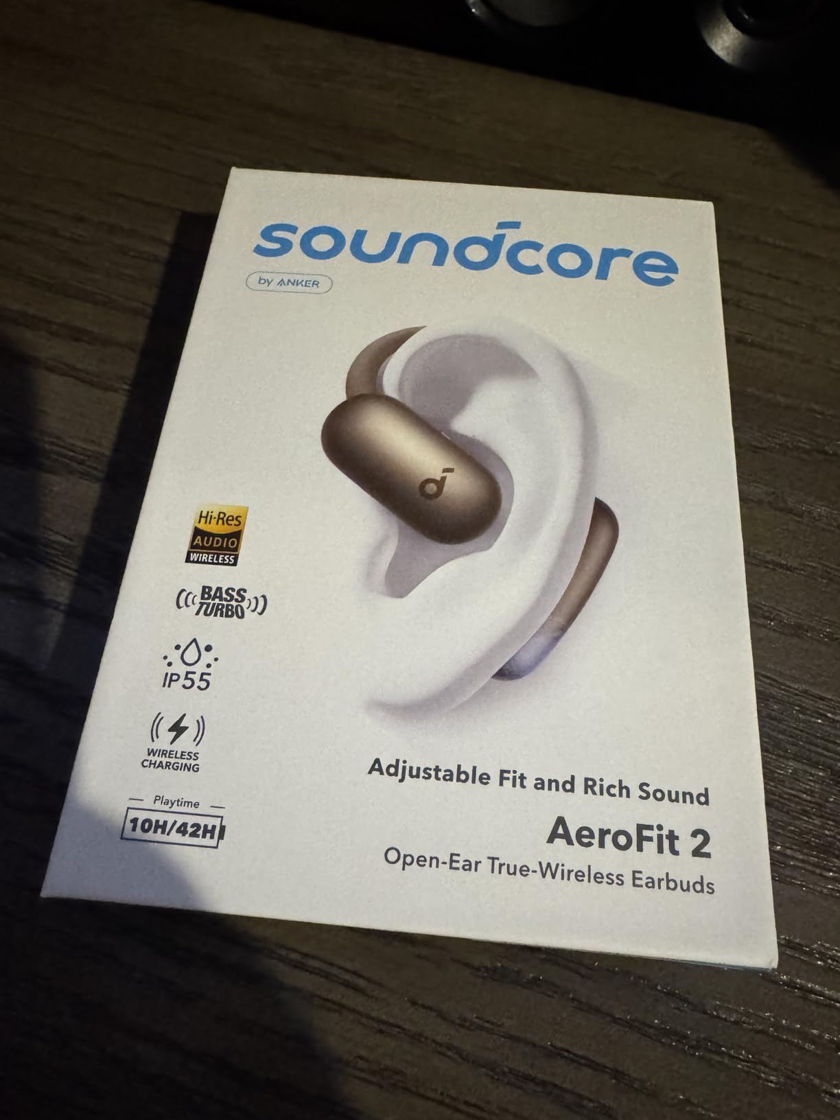 soundcore AeroFit 2 by Anker, Open-Ear Headphones, Real-Time Translation Earbuds, 4 Adjustable Positions for Every Ear Size, 2× Richer Bass, Hi-Res, 42H Playtime, IP55, AI Clear Calls, Wireless Charging customer photo 1