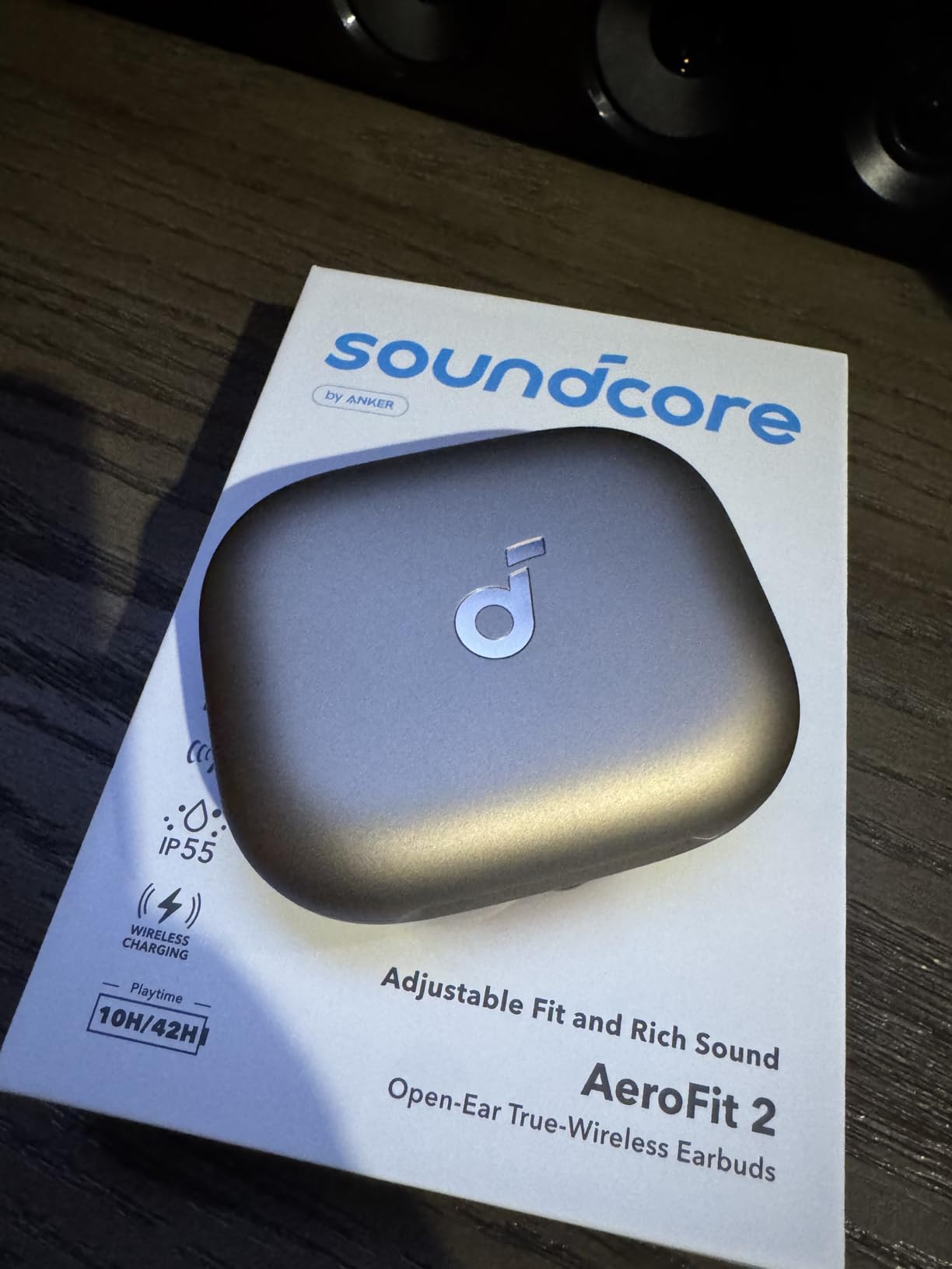 soundcore AeroFit 2 by Anker, Open-Ear Headphones, Real-Time Translation Earbuds, 4 Adjustable Positions for Every Ear Size, 2× Richer Bass, Hi-Res, 42H Playtime, IP55, AI Clear Calls, Wireless Charging customer photo 2