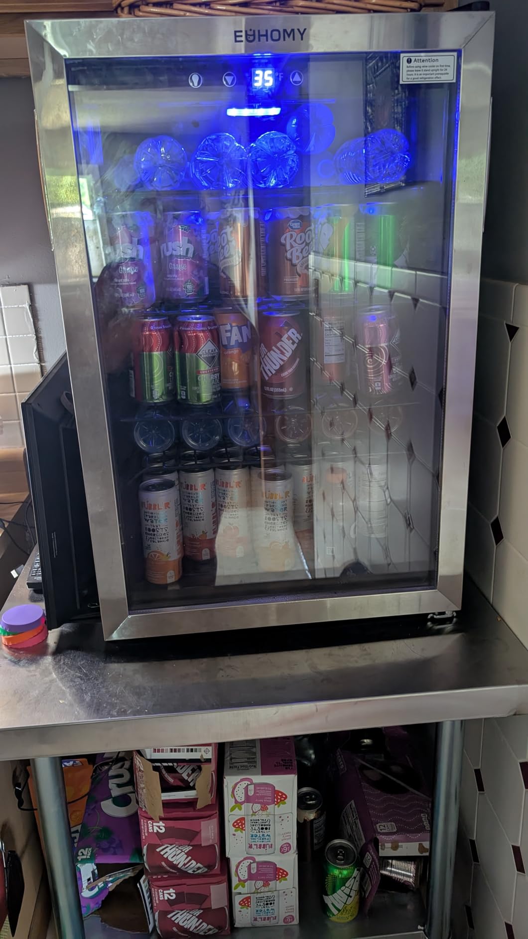 EUHOMY 145 Can Mini Fridge, 4.5 Cu.ft Beverage Refrigerator with Glass Door customer photo 1