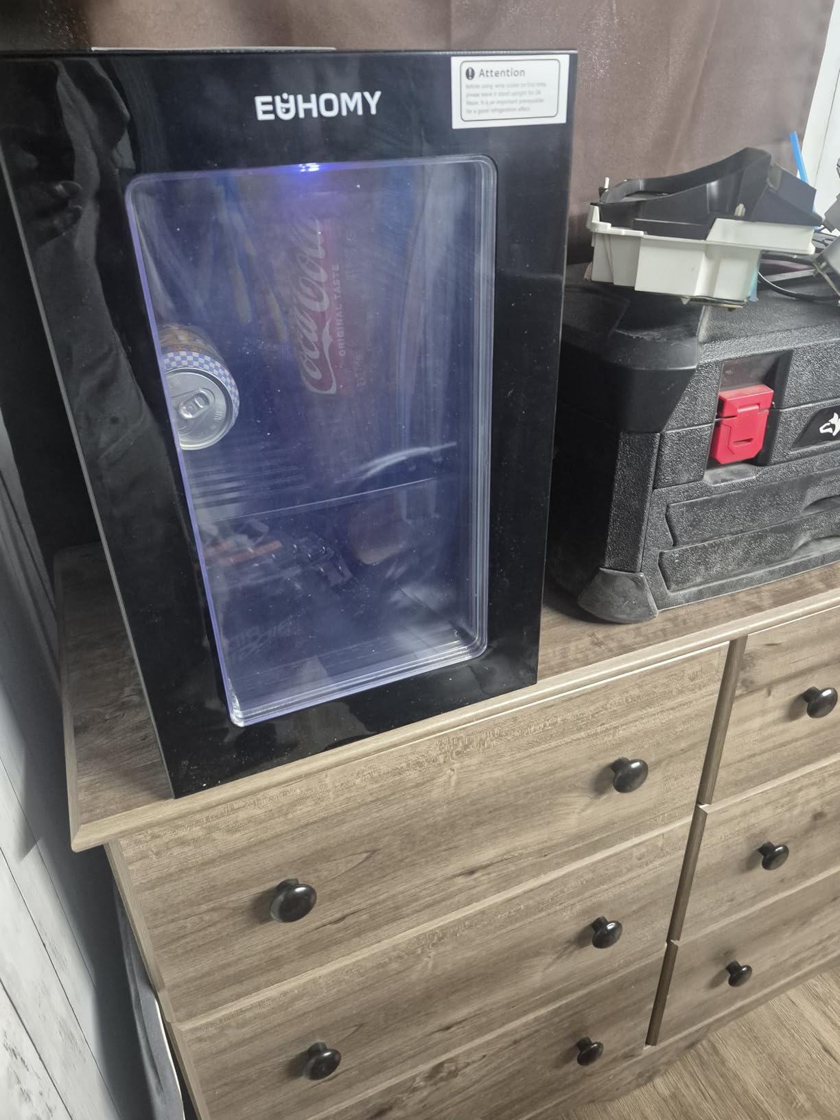 EUHOMY 145 Can Mini Fridge, 4.5 Cu.ft Beverage Refrigerator with Glass Door customer photo 2