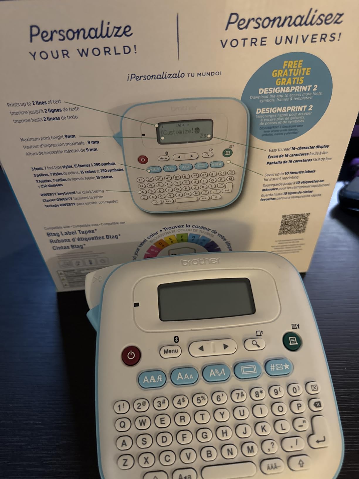 Brother P-Touch PT-N25BT Personal Connected Label Maker, Bluetooth, Design&Print2 app, Portable, Handheld and Prints with P-Touch Btag½