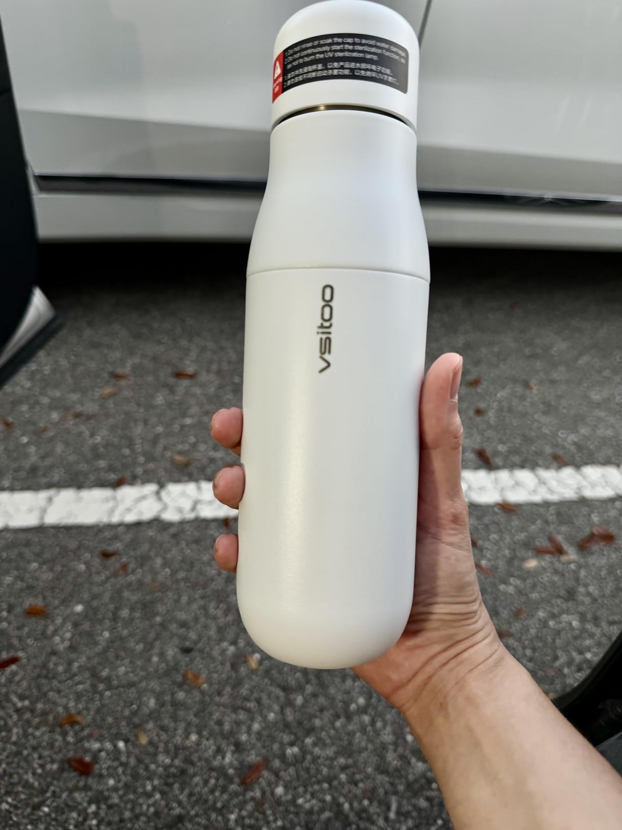 VSITOO 15oz Mini Smart Water Bottle, Self-Cleaning Insulated Bottle, Small Thermoses with AI, App & Touchscreen, Perfect Purse Water Bottle for Travel, Gym & Office customer photo 1