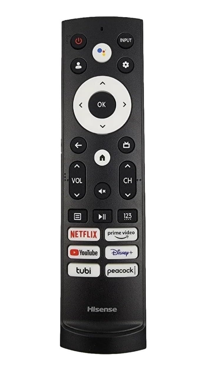OEM Replacement Remote Control for All Hisense UHD 4K ULED Smart Google TVs with Voice Control 43A6H 50A6H 55A6H 65A6H 75A6H 50U6H 55U6H 65U6H 75U6H75U8H (Netflix/Prime/YouTube/Disney+/Tubi/Peacock) customer photo 1