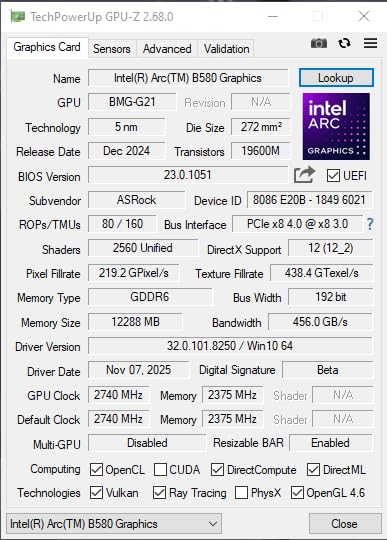 Intel Arc B580 Challenger 12GB OC Graphics Card, Intel Xe2-HPG, 12GB GDDR6, PCIe 4.0, Dual Fans, 0dB Silent, LED Indicator, DisplayPort 2.1, HDMI 2.1a customer photo 2