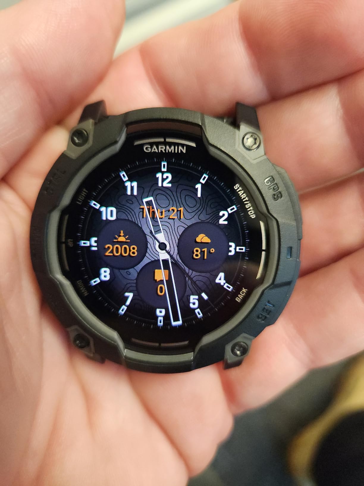 Garmin Instinct 3 45mm, AMOLED Display, Rugged Outdoor GPS Smartwatch, Metal-Reinforced Bezel, Built-in Flashlight, Up to 18 Days of Battery Life, Black customer photo 1