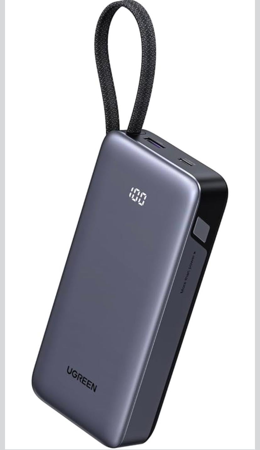 Nexode Power Bank 20000mAh 45W with Built-in Cable, Fast Charging Portable Charger for iPhone 17 Pro/Samsung S26 Ultra/iPad Pro, 3-Port External Battery Pack with Digital Display, Travel Ready customer photo 1