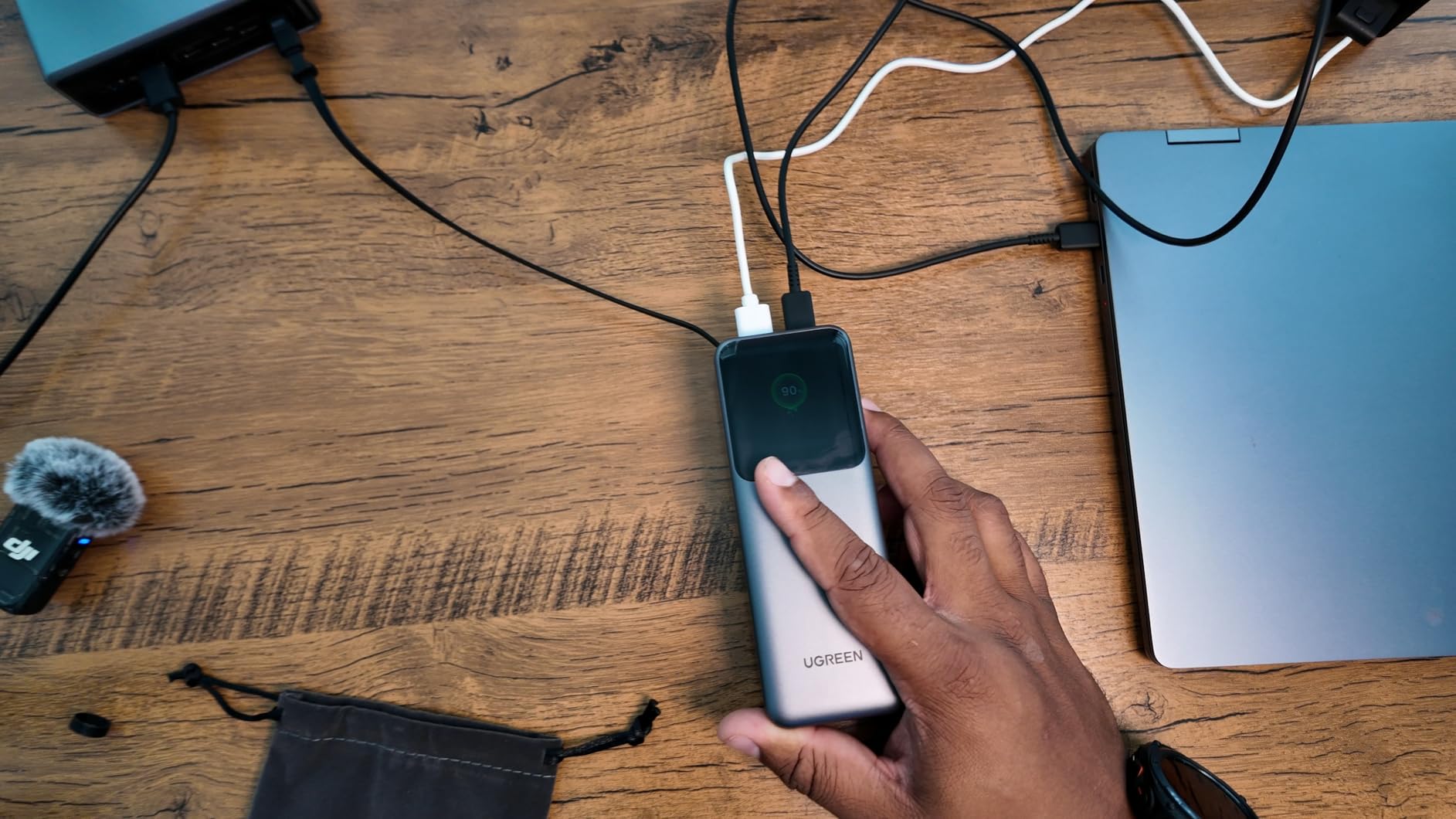 Nexode Power Bank 20000mAh 165W with Built-in USB C Cable Laptop Travel Portable Charger, 100W Input, Fast Charging for MacBook Pro/Air/iPhone 17/16/iPad Pro/Galaxy S26 Ultra/Dell/HP and More customer photo 1