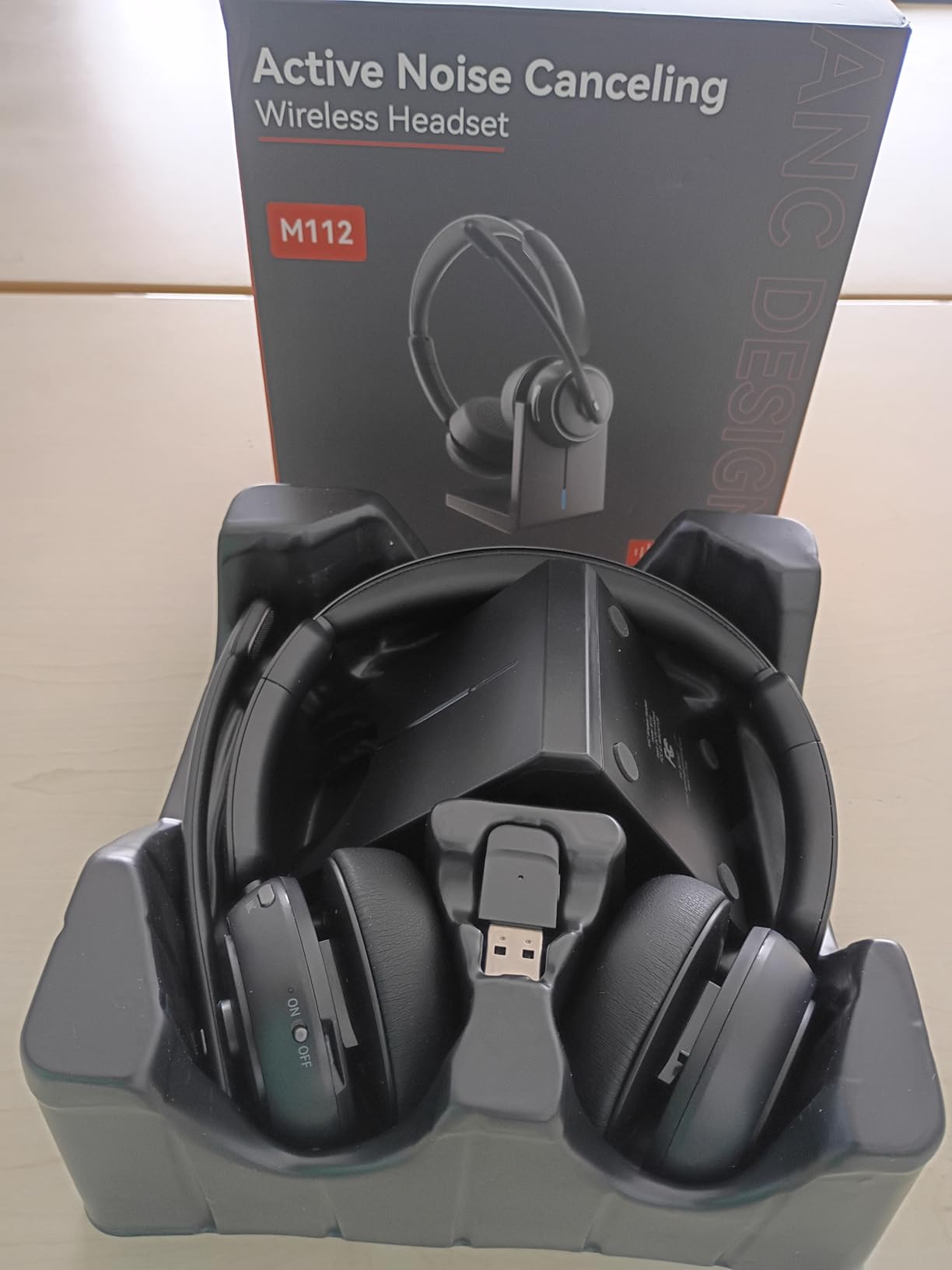 Upgrade ANC & ENC Headset with Microphone for PC, Wireless Headset with Mic for Work (Flip-to-Mute & USB Dongle), Bluetooth 5.4 Noise Cancelling Headphones with Mic for Call Center/Home/Computer/Phones customer photo 2