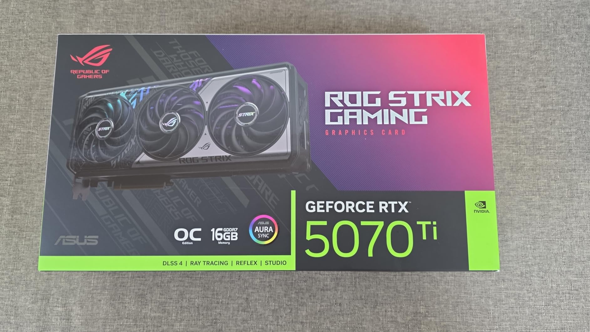ASUS ROG Strix NVIDIA GeForce RTX 5070 Ti 16GB GDDR7 OC Edition Gaming Graphics Card, (PCIe 5.0, HDMI/DP 2.1, 3.2-Slot, MaxContact Design, Phase-Change GPU Thermal Pad), 3 Year Warranty customer photo 2