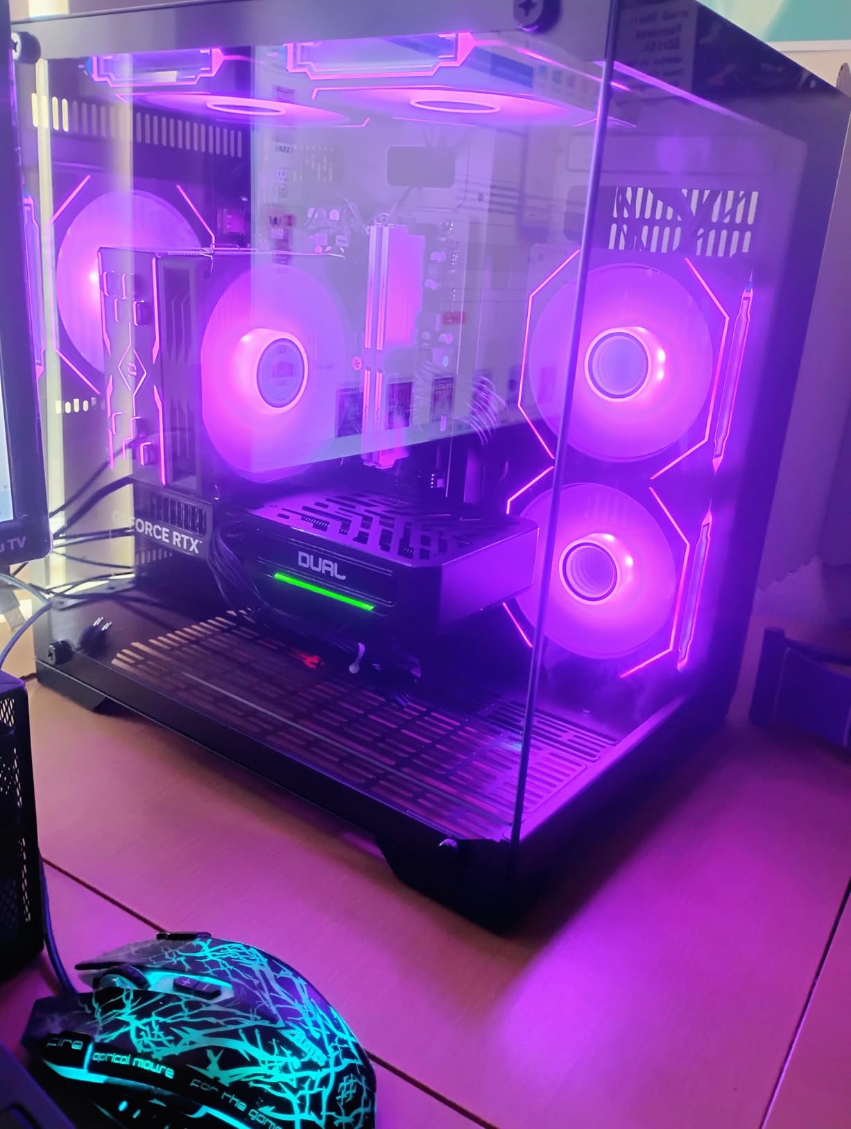 AEXPXO Gaming PC Desktop, Prebuilt Gaming Computer with AMD Ryzen 7 5700X 3.4GHz, RTX 5060 8GB GDDR7 DLSS4, 32GB DDR4 RAM 3200MHz, 1TB NVME SSD, ARGB Cooling Fan, Supply WiFi Support customer photo 1