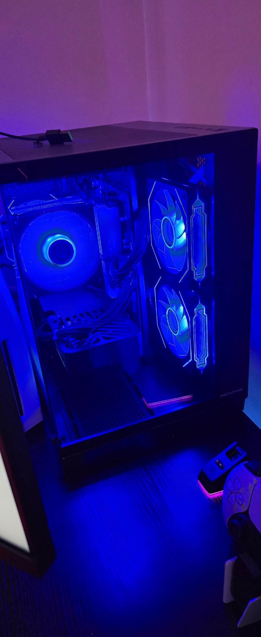AEXPXO Gaming PC Desktop, Prebuilt Gaming Computer with AMD Ryzen 7 5700X 3.4GHz, RTX 5060 8GB GDDR7 DLSS4, 32GB DDR4 RAM 3200MHz, 1TB NVME SSD, ARGB Cooling Fan, Supply WiFi Support customer photo 2
