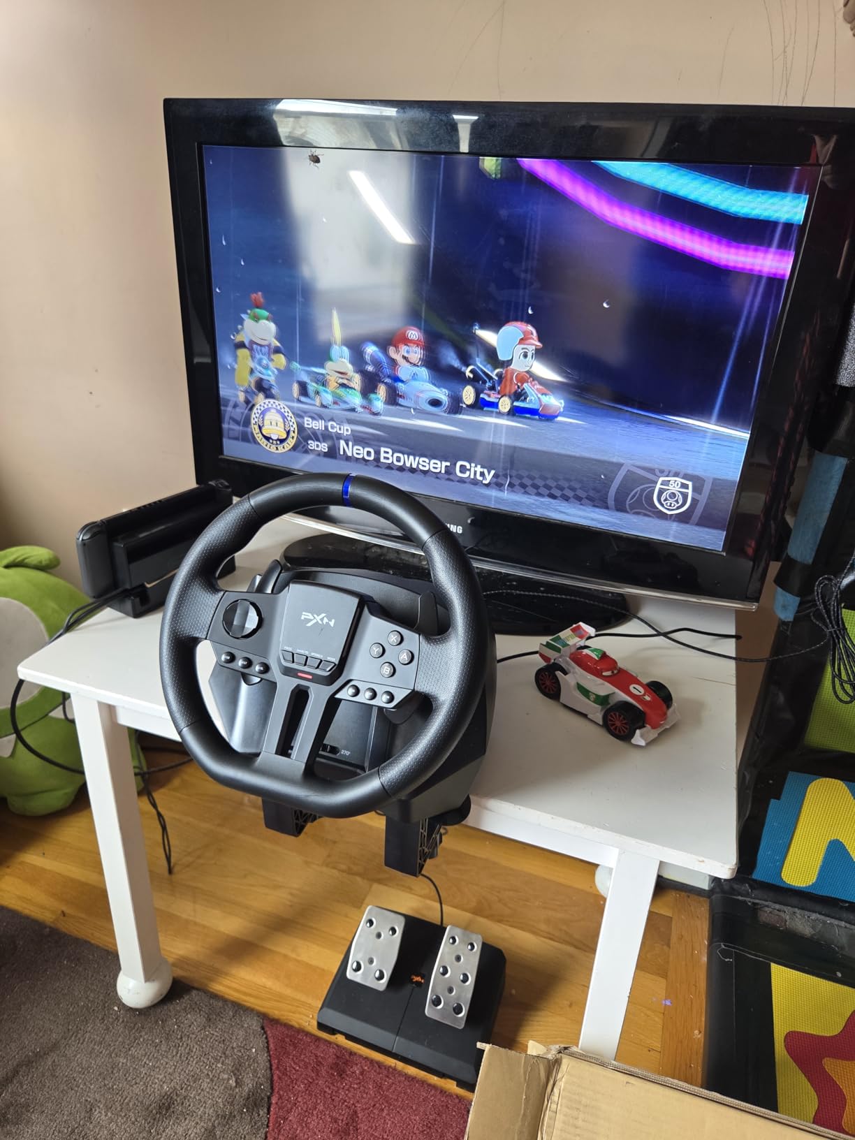 PXN V900 GEN2 Gaming Steering Wheel for PC, PS4, Xbox & Switch - 270°/900° USB Sim Racing Wheel with Paddle Shifters & 2-Pedal, Vibration Feedback, APP Support & Pedal-Activated RGB Lighting customer photo 1