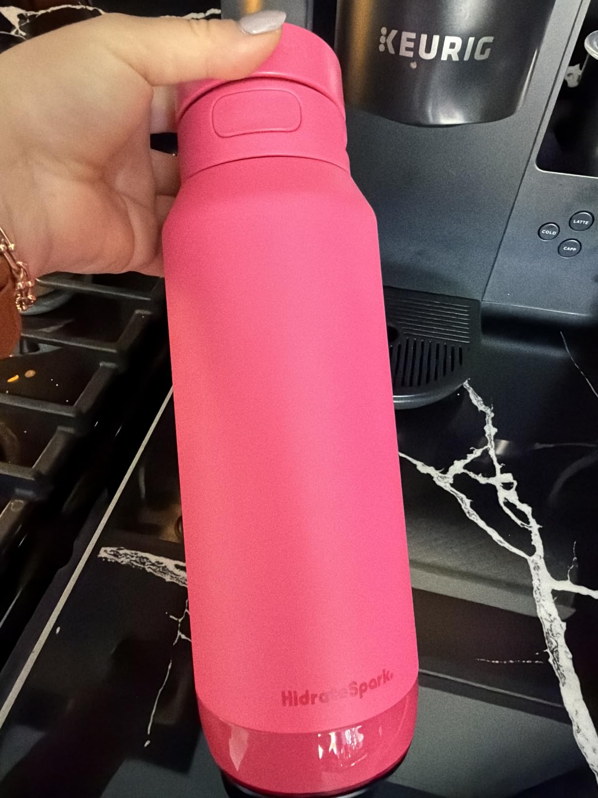 HidrateSpark PRO 2 21 oz Chug - Smart Hydration Bottle with Clinically Accurate Water Tracking & Extended Battery Life - Syncs with Apple Health, Fitbit, Smart Rings & Watches - Navy customer photo 2