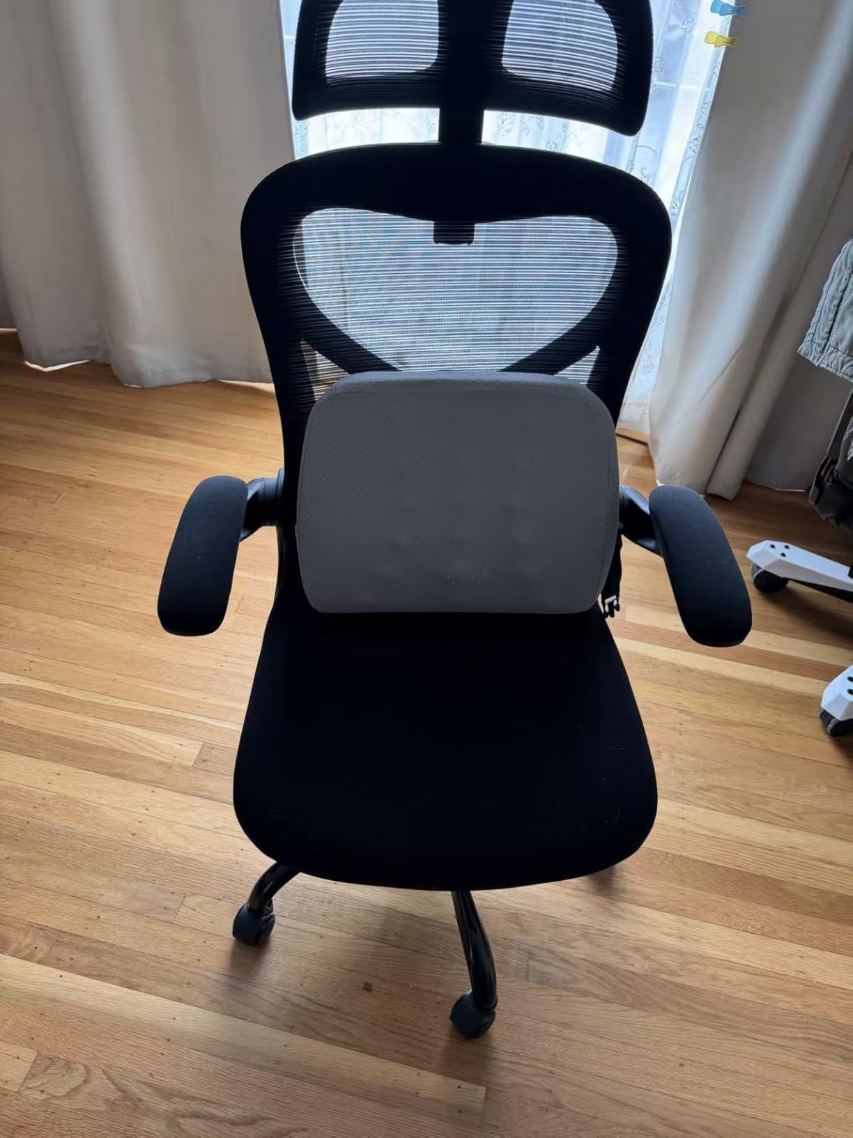 Ergonomic Office Chair for Back & Neck Pain Relief, Virgin Foam Seat, 2D Adjustable Lumbar & 3D Headrest, Tilt & Rock for Relaxation, Ideal for Long Sitting Comfort, Gray/Silver customer photo 1