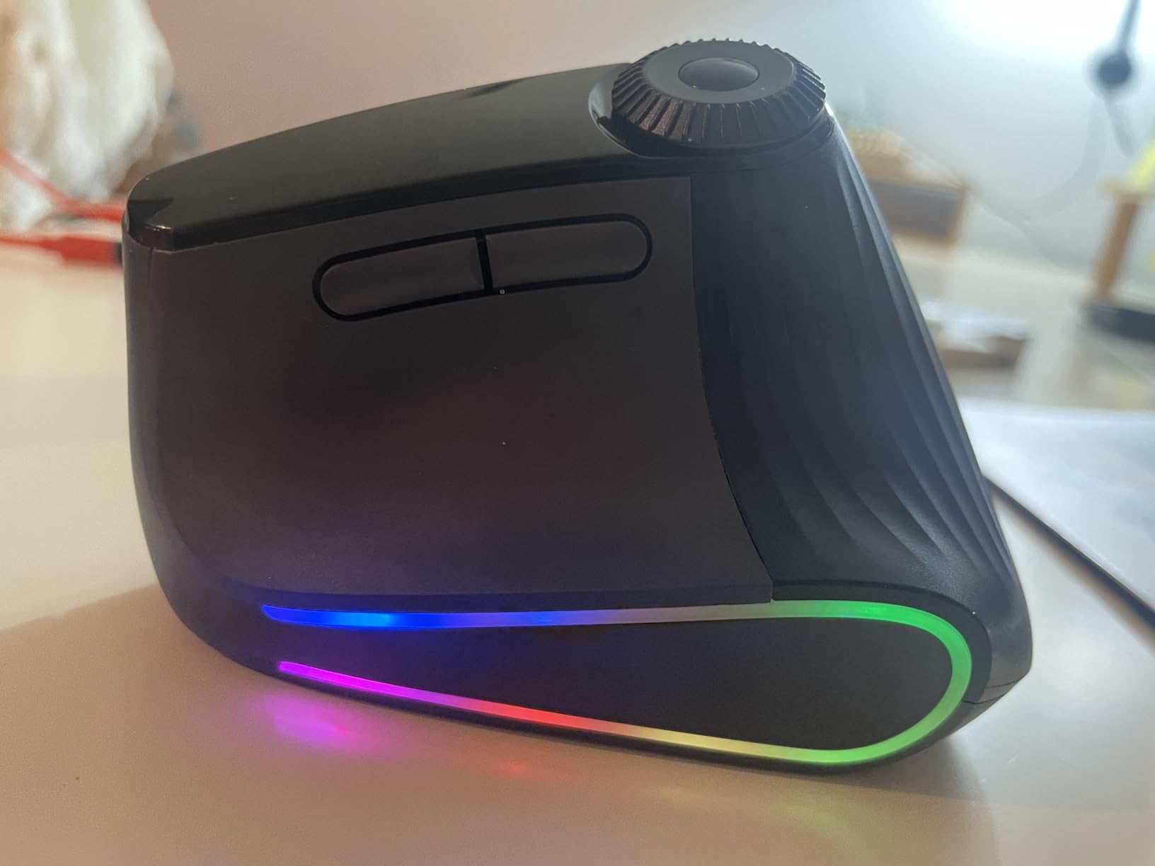 Ergonomic Vertical Mouse Wireless, Rechargeable Bluetooth Ultra-Fast Scrolling 4800 DPI Ergo Mouse, 2.4G Quiet Clicks 6 Buttons RGB Optical Mice, 3 Multi-Device Connectivity for Mac, Laptop customer photo 1