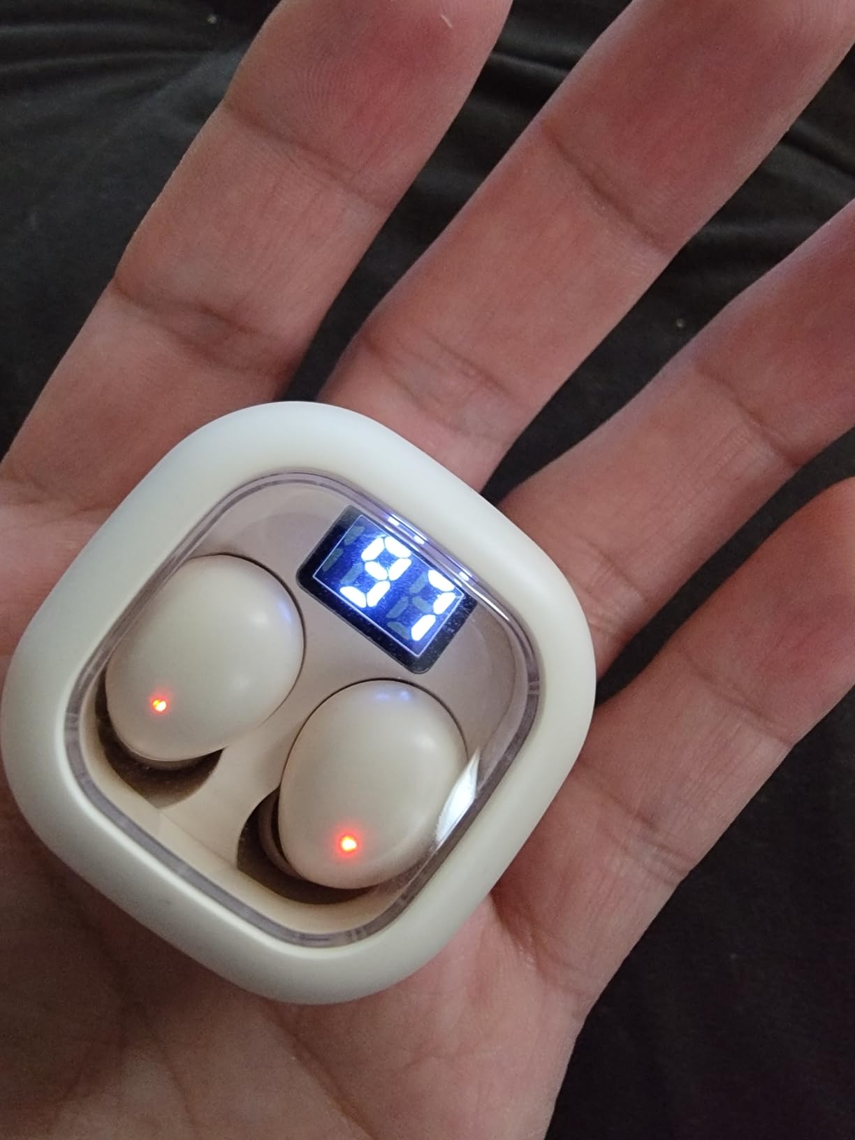 Invisible Mini Sleep Earbuds for Side Sleepers, Ultra-Comfortable & Feather-Light Bluetooth 5.4 Sleep Headphones, LED Display Portable Case Small Earphones for Sleep Work Sports (Beige) customer photo 1