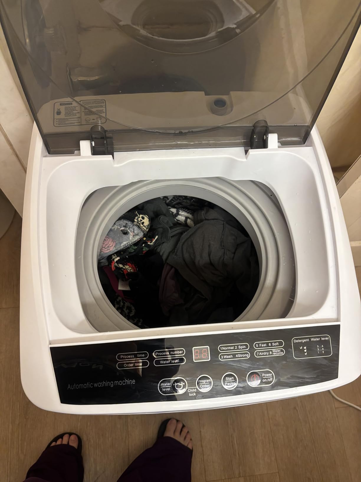 Portable Washing Machine, 1.3 Cu. Ft. Compact Washer with 8 Programs, 6 Water Levels, LED Display, Child Lock, Drain Pump, 9.9lb Full Automatic Washing Machine for Apartments, Dorms, RVs, White customer photo 2