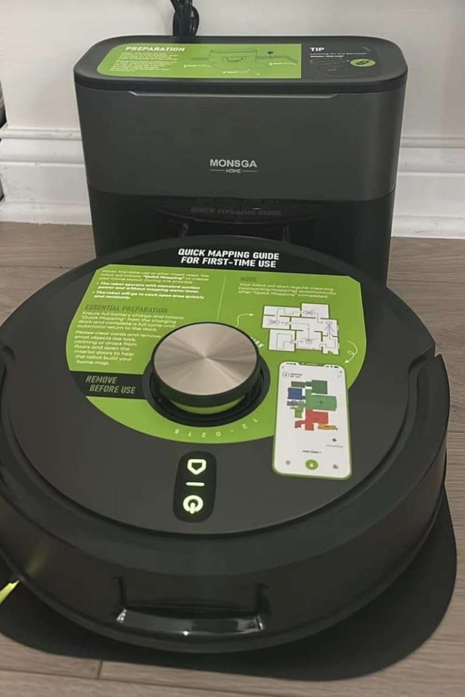 MONSGA Robot Vacuum and Mop, 90 Days Self-Emptying with 8000Pa Suction | Dual Anti-Tangle for Pet Hair, Carpet and Hard Floor, LiDAR Navigation, Smart Mapping, 160Mins Runtime, APP & Voice Control customer photo 1
