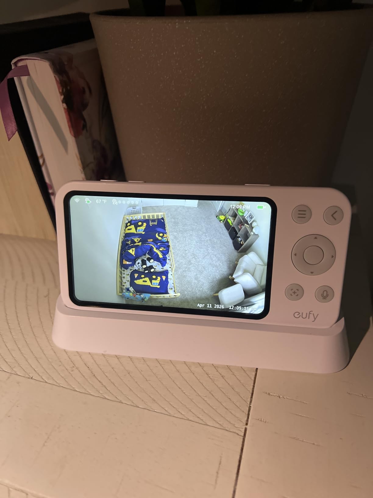 eufy Security Baby Monitor, Hybrid Wi-Fi and No Wi-Fi Connection, 24/7 Recording in app, Pan-Tilt, Portable Camera with Built-in Battery, ANR customer photo 2