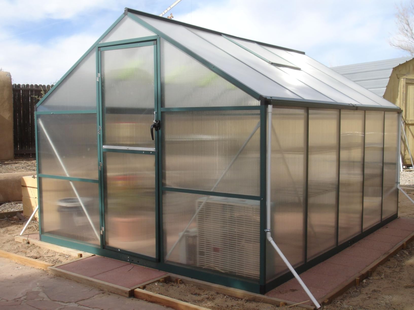 Garvee 6 x 10 FT Greenhouse, Greenhouses for Outside, Polycarbonate Greenhouse with Aluminum Frame, Lockable Door and Ajustable Roof Vent for Backyard, Green Houses for Outside Garden Backyard, Patio customer photo 1