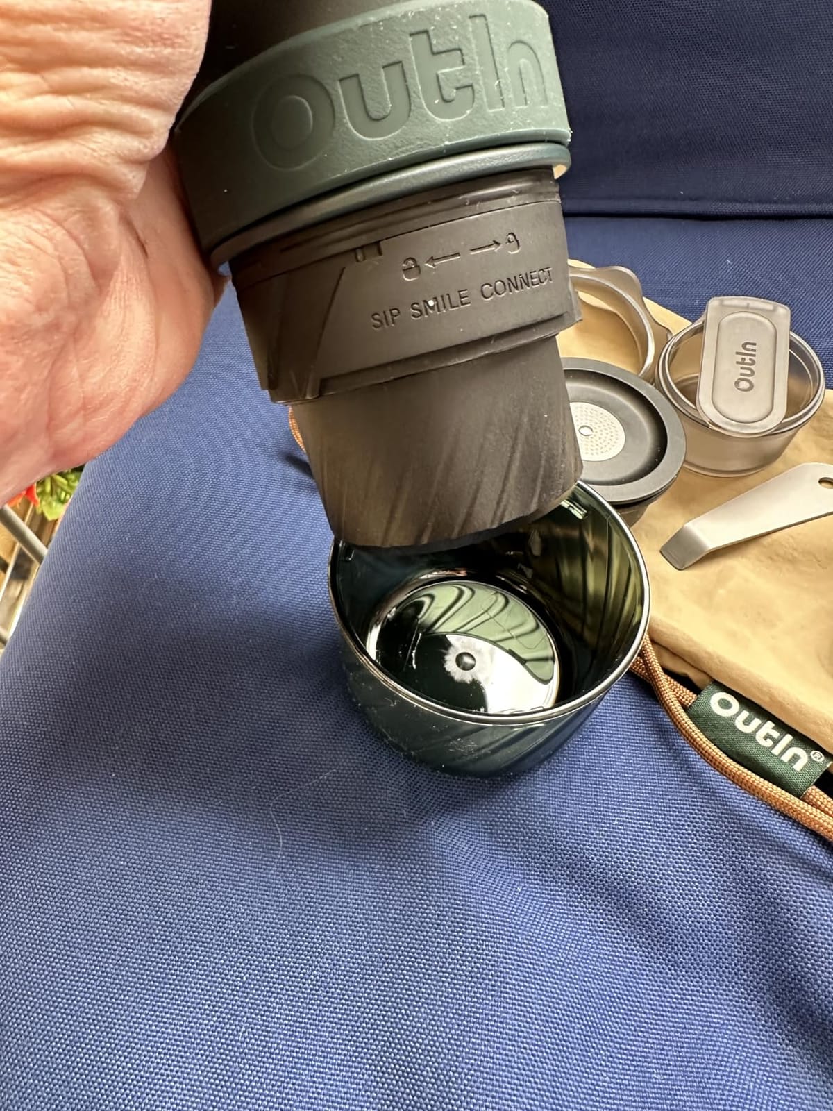OutIn Mino Portable Electric Espresso Machine for Travel with Self-Heating | Mini Camping Coffee Maker, Pocket-Sized Coffee Machine, Ground Coffee & NS Capsule Adapter for Adventure, Tundra Brown customer photo 1