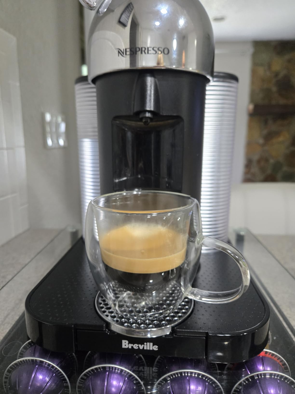 Nespresso Vertuo Coffee and Espresso Maker by Breville, Chrome with Aeroccino Milk Frother customer photo 1