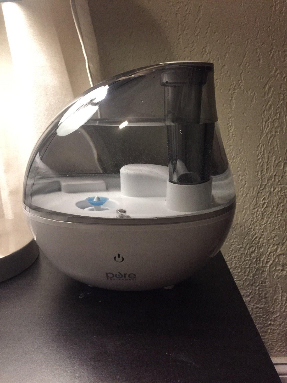 Pure Enrichment MistAire Ultrasonic Cool Mist Humidifier | For Bedroom, Office, Nursery & More, Runs Up to 25 Hours, Whisper-Quiet Operation, Night Light, & Auto Shut-Off (Silver) customer photo 1