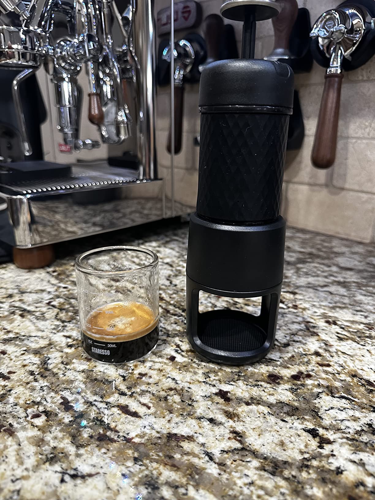 STARESSO Classic Manual Espresso Maker, 2 IN 1 Travel Coffee Machine | Compatible Ground Coffee & NS Original Pods, Stainless Steel Water Chamber, Portable for Travel Camping, Manually Operated customer photo 1