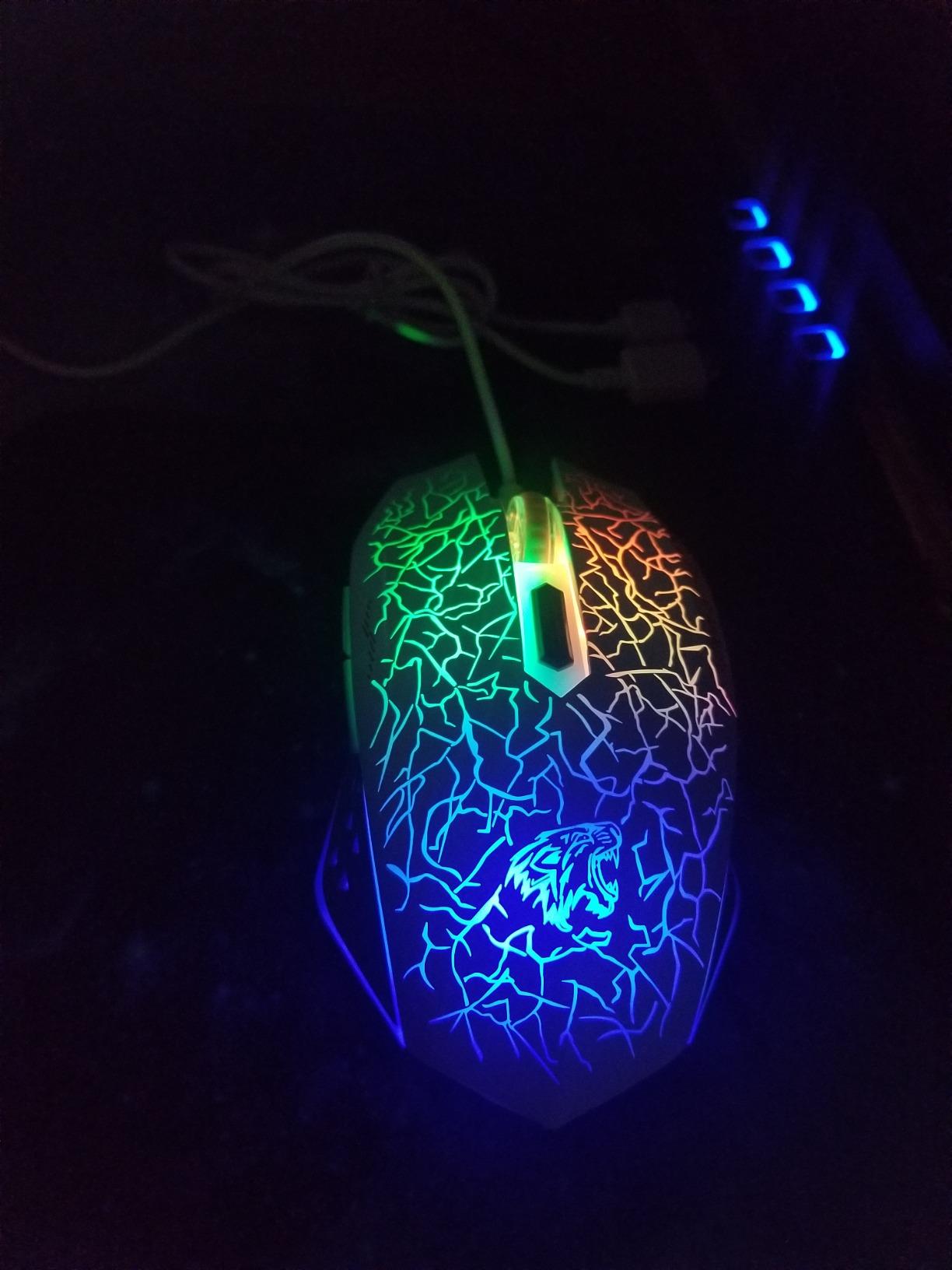 TENMOS M2 Wireless Gaming Mouse, Silent Rechargeable Computer Mice-Black | 2.4GHz Optical, 7 Color LED Lights, Ergonomic, Quiet Click, RGB Backlit, 3-level DPI, Side Buttons, Portable, Nano Receiver customer photo 2