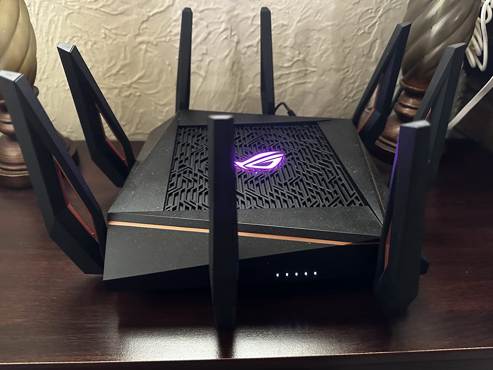 ASUS ROG Rapture WiFi 6 Gaming Router (GT-AX11000) - Tri-Band 10 Gigabit Wireless Router, 1.8GHz Quad-Core CPU, WTFast, 2.5G Port, AiMesh Compatible, Included Lifetime Internet Security, Aura RGB customer photo 2