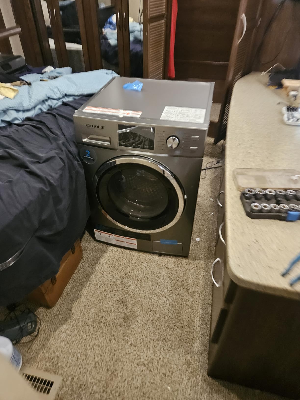 Contoure 2.7 Cu. Ft. Washer Dryer Combo with Steam, Ventless All-in-One RV Washing Machine, Compact Apartment Size, Titanium Finish, 120V (RV-WD900S) customer photo 1