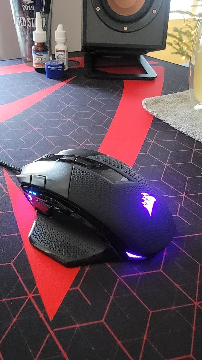 Corsair NIGHTSWORD RGB Gaming Mouse for FPS, MOBA - 18,000 DPI - 10 Programmable Buttons - Weight System - iCUE Compatible - Black customer photo 1