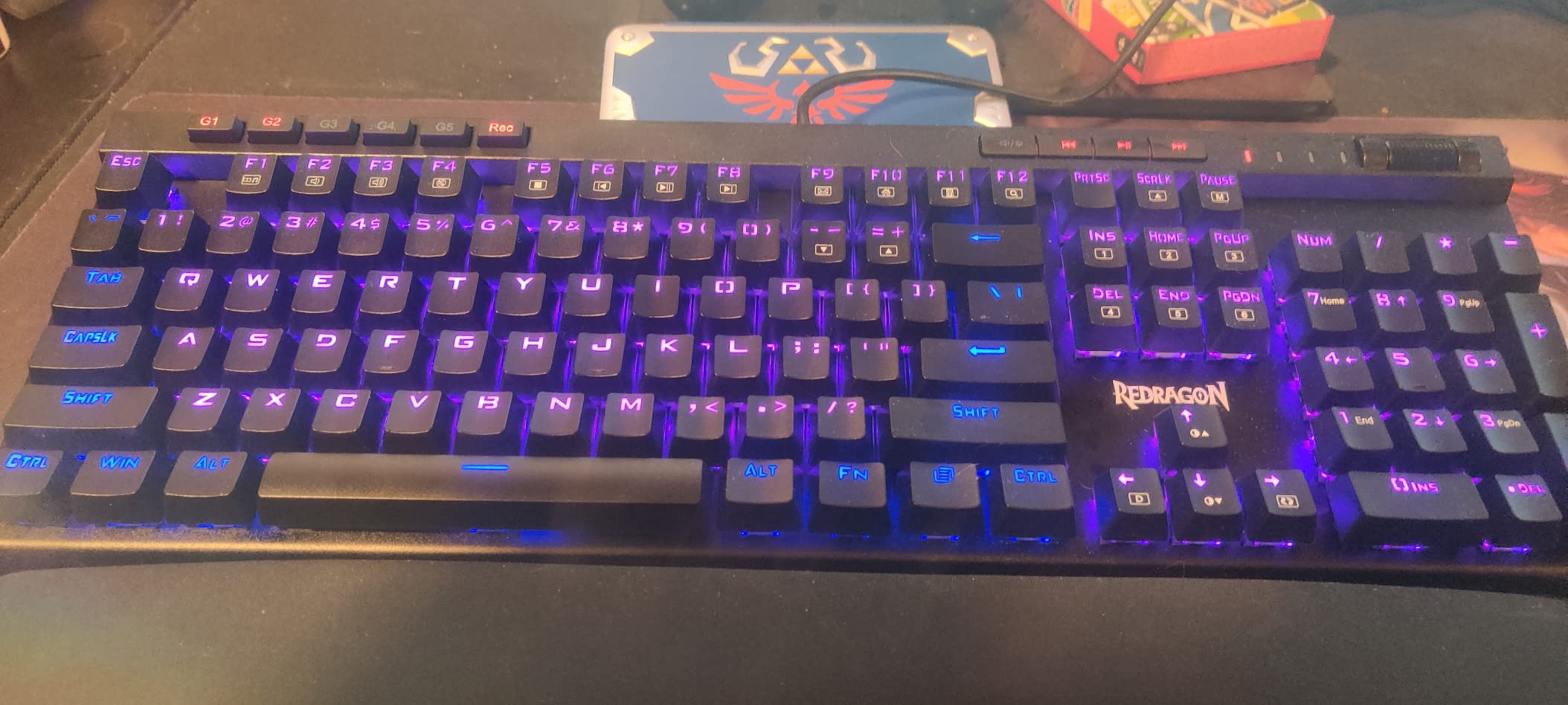 Redragon K580 Wired RGB Mechanical Gaming Keyboard, Macro Key & Media Wheel | 5 On-Board Keybinding Buttons for MMO MOBA Games, Dedicated Media Controls, Tactile Brown Switch for Long-Time Typing Feel customer photo 1