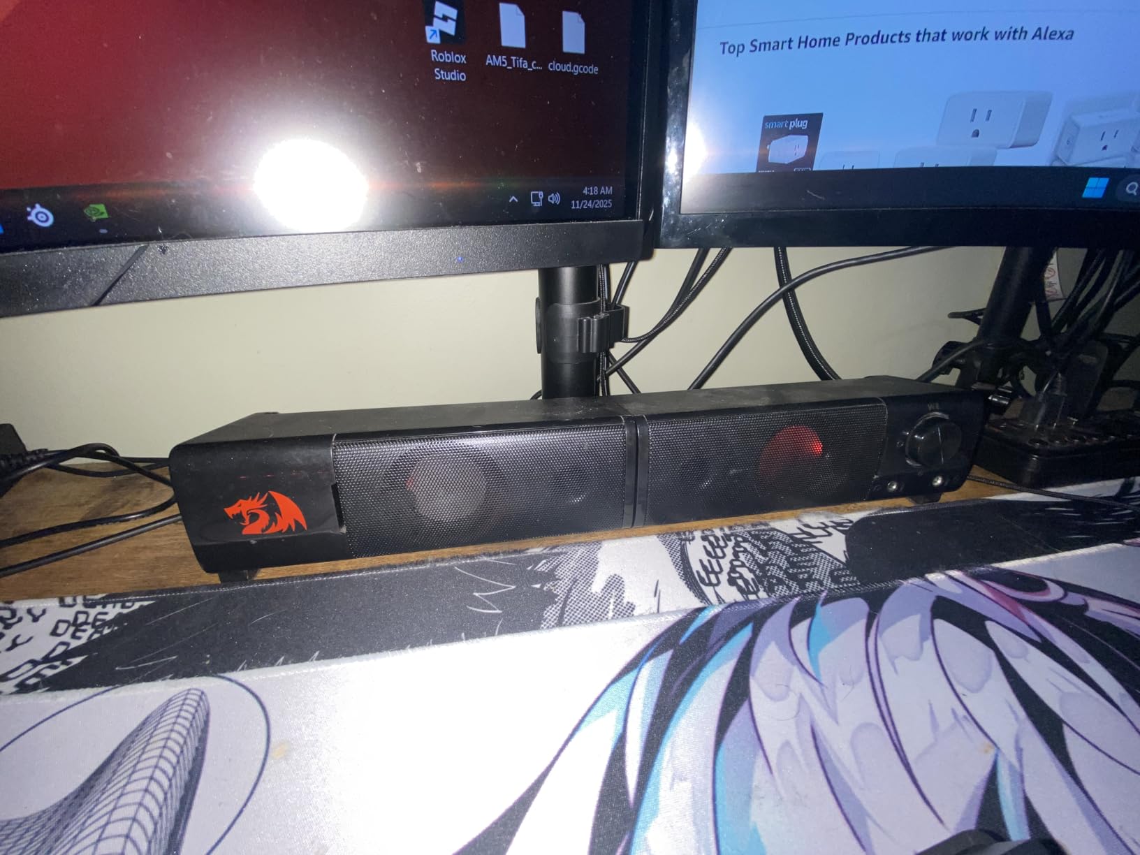 Redragon GS550 PC Gaming Speakers 2.0 Channel Stereo Enhanced Sound, Black | Compact Maneuverable Size, Headphone Jack, Decent Red Backlight, Plug & Play USB Powered Desktop Computer Speaker customer photo 1