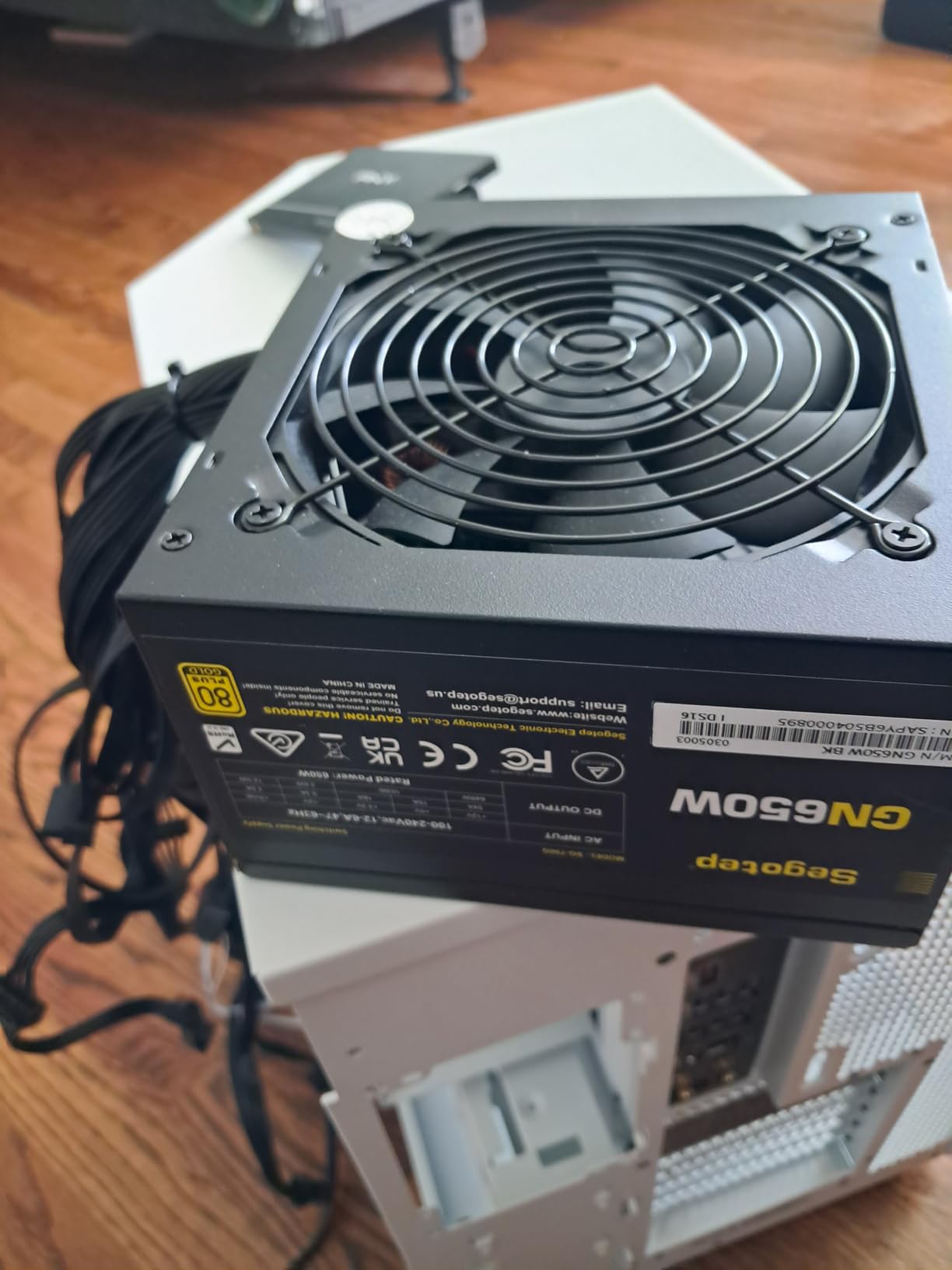 Segotep 650W ATX Power Supply, 80 Plus Gold Certified | Non-Modular with 6+2 Pin Connectors PFC Protection and RoHS Compliance, 120mm Silent Fan Gaming PSU GN-650 Black customer photo 1