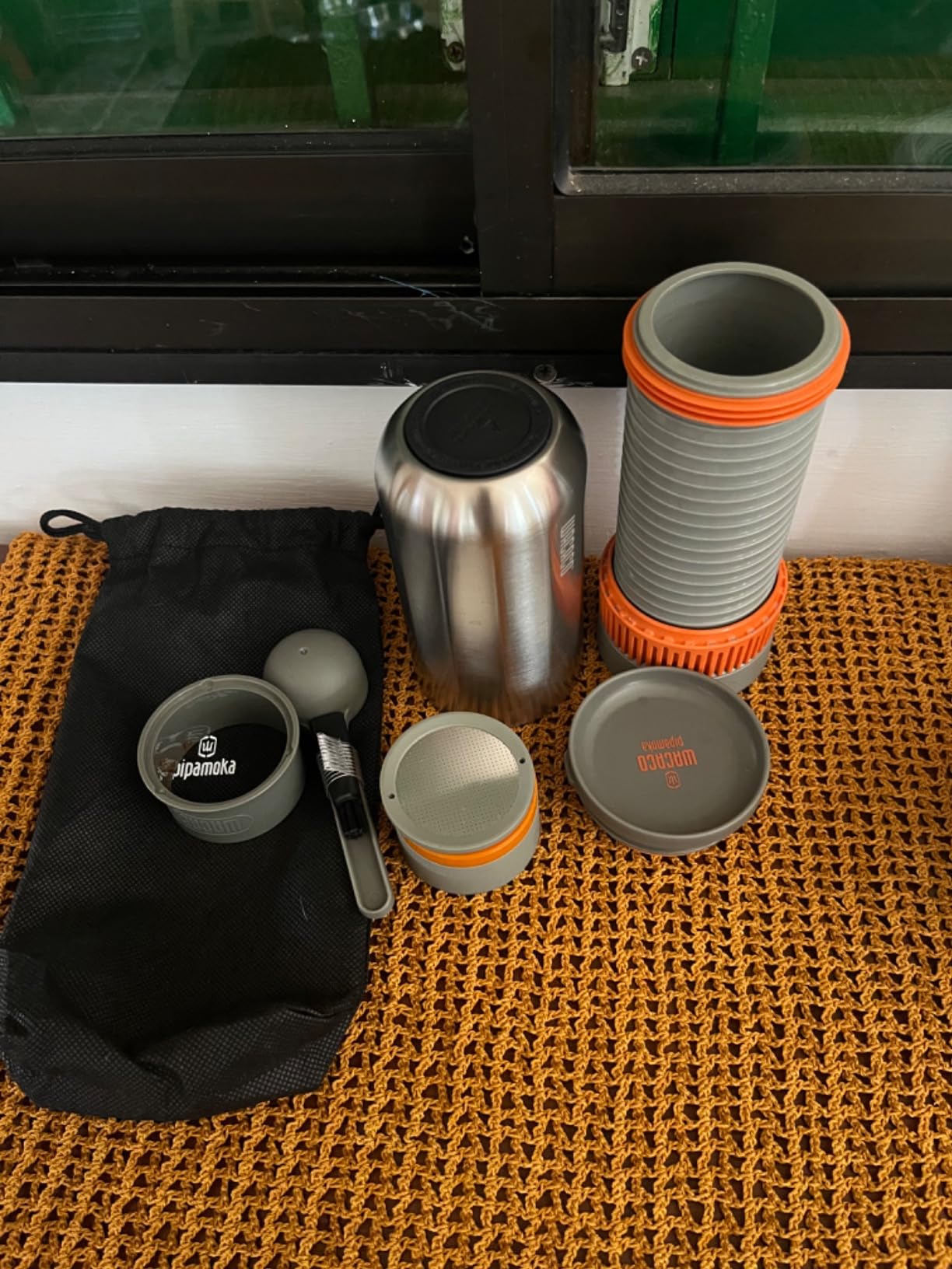 Wacaco Pipamoka Portable Coffee Maker, Coffee Brewer, All-in-one Vacuum Pressured, Insulated Travel Mug, Hand Powered and Filter Pressure Brewer, Stainless Steel Thermo Cup, 10 fl oz customer photo 2