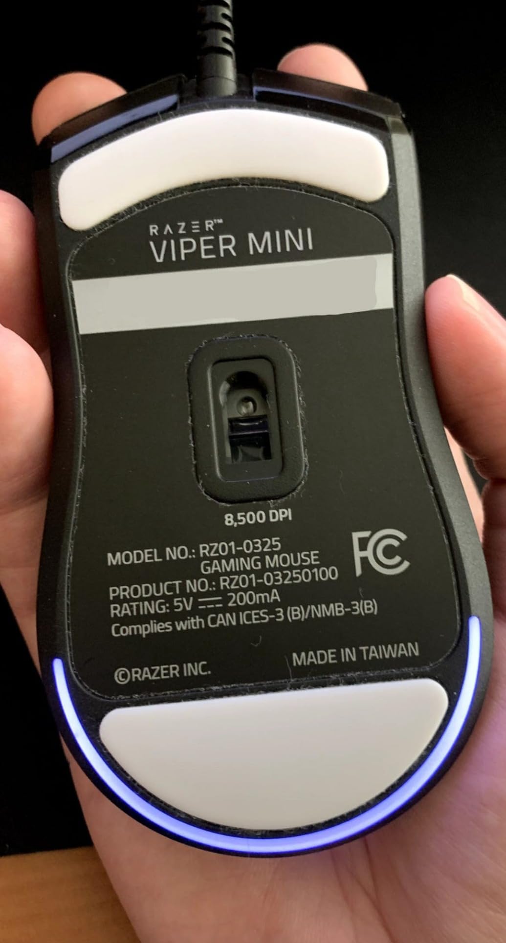 Razer Viper Mini - Wired Gaming Mouse for PC/Mac (Ultralight 61g, Ambidextrous, Speedflex Cable, 8500 DPI Optical Sensor, Chroma RGB Illumination) Black customer photo 1
