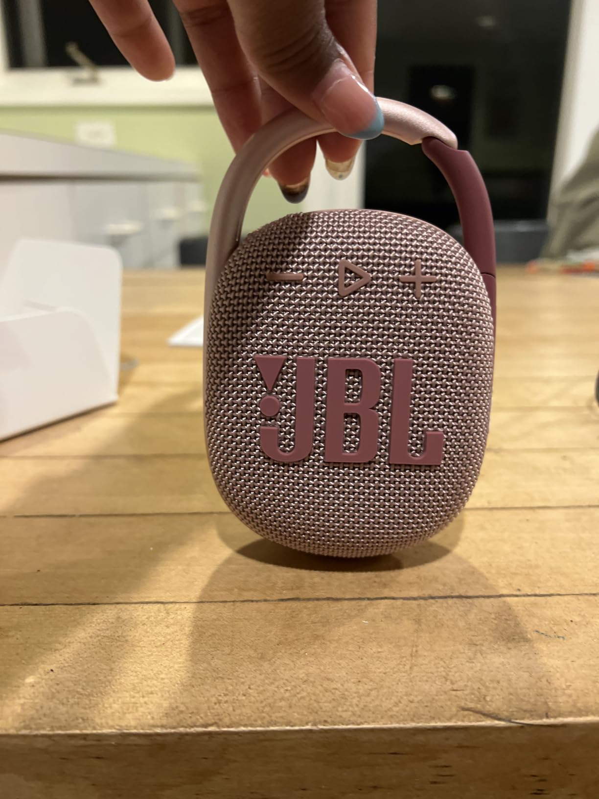 JBL Clip 4 - Portable Mini Bluetooth Speaker, big audio and punchy bass, integrated carabiner, IP67 waterproof and dustproof, 10 hours of playtime, speaker for home, outdoor and travel (Blue) customer photo 1
