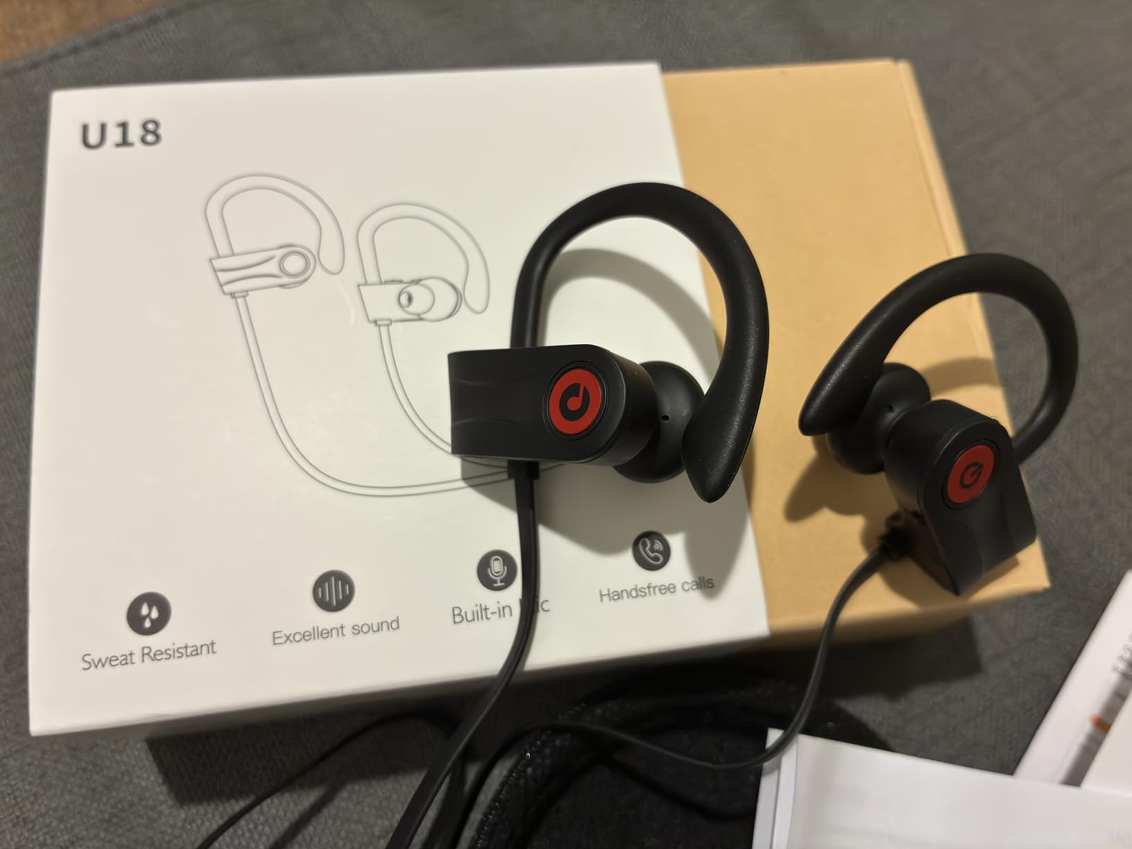 Boean Bluetooth Headphones, Wireless Headphones with AI Music Generation | 16 Hours Playtime Wireless Earbuds with Bluetooth 5.3 HD Stereo Sound, IPX7 Waterproof Running Headphones for Workout Sports customer photo 2