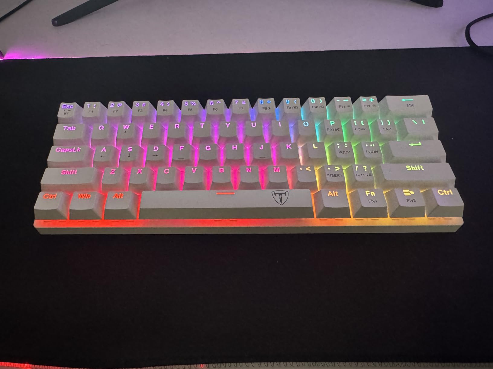 Pauroty 60% Wireless Mechanical Gaming Keyboard, Clicky Blue Switch RGB Backlit | Triple Mode 2.4G/USB-C/Bluetooth, 61 Keys Rechargeable Mini Keyboard for iPad Mac PC Xbox customer photo 1