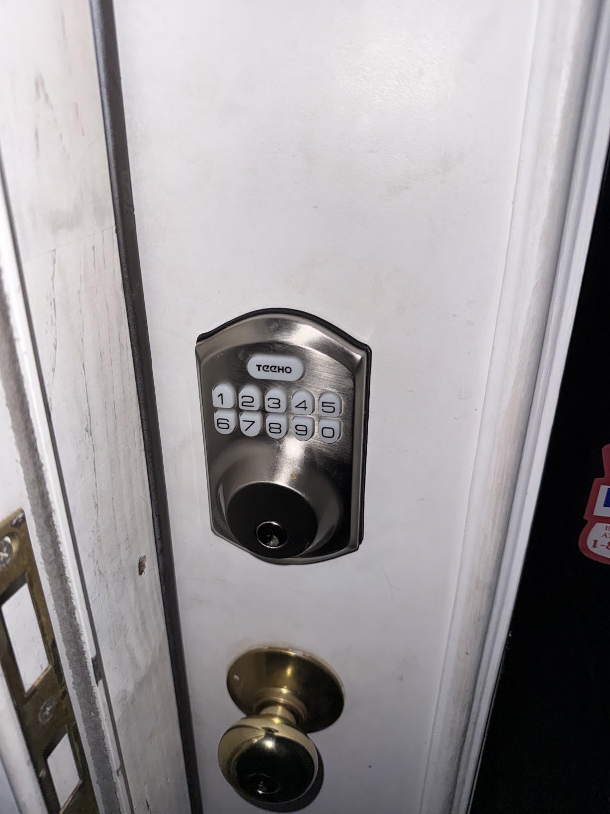 TEEHO TE001 Keyless Entry Deadbolt with Keypad for Front Door, Satin Nickel | ANSI Grade 3 Security, 20 User Codes, Low Battery Alert, IP54 Waterproof, One Touch Lock, Anti-Peep Password & 2 Backup Keys customer photo 2