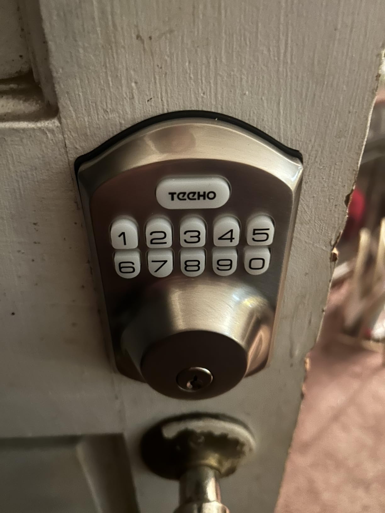 TEEHO TE001 Keyless Entry Deadbolt with Keypad for Front Door, Matte Black | ANSI Grade 3 Security, 20 User Codes, Low Battery Alert, IP54 Waterproof, One Touch Lock, Anti-Peep Password & 2 Backup Keys customer photo 2