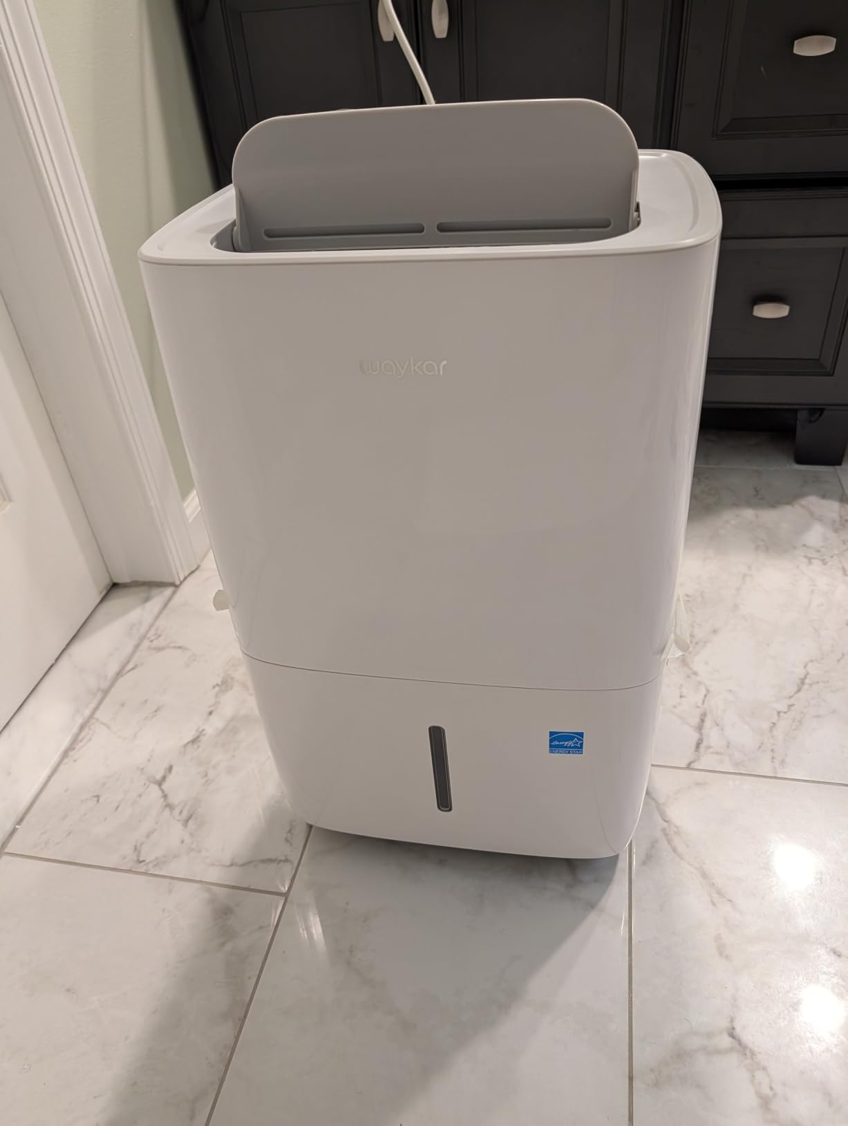 Waykar 80 Pints 5000 Sq. Ft 2025 Energy Star Dehumidifier for Basement | 90° Auto Swing, 30%-80% Humidity Control for home, Continuous drainage support, Whole-House Dehumidification, Auto-defrost customer photo 2