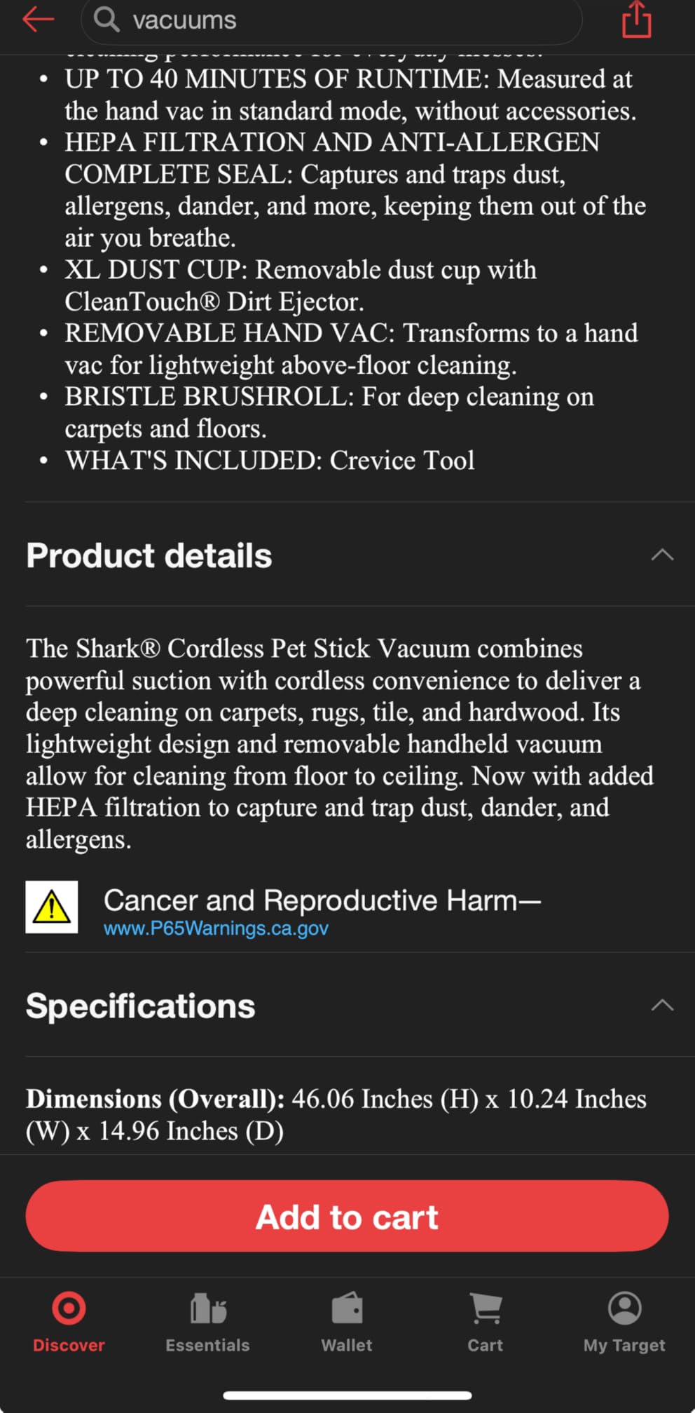 Shark IX141H Pet Cordless Stick Vacuum with Anti-Allergen Complete Seal, XL Dust Cup, LED Headlights, Removable Handheld, 40min Runtime, Grey/Purple, 7.5 lbs (Renewed) customer photo 2