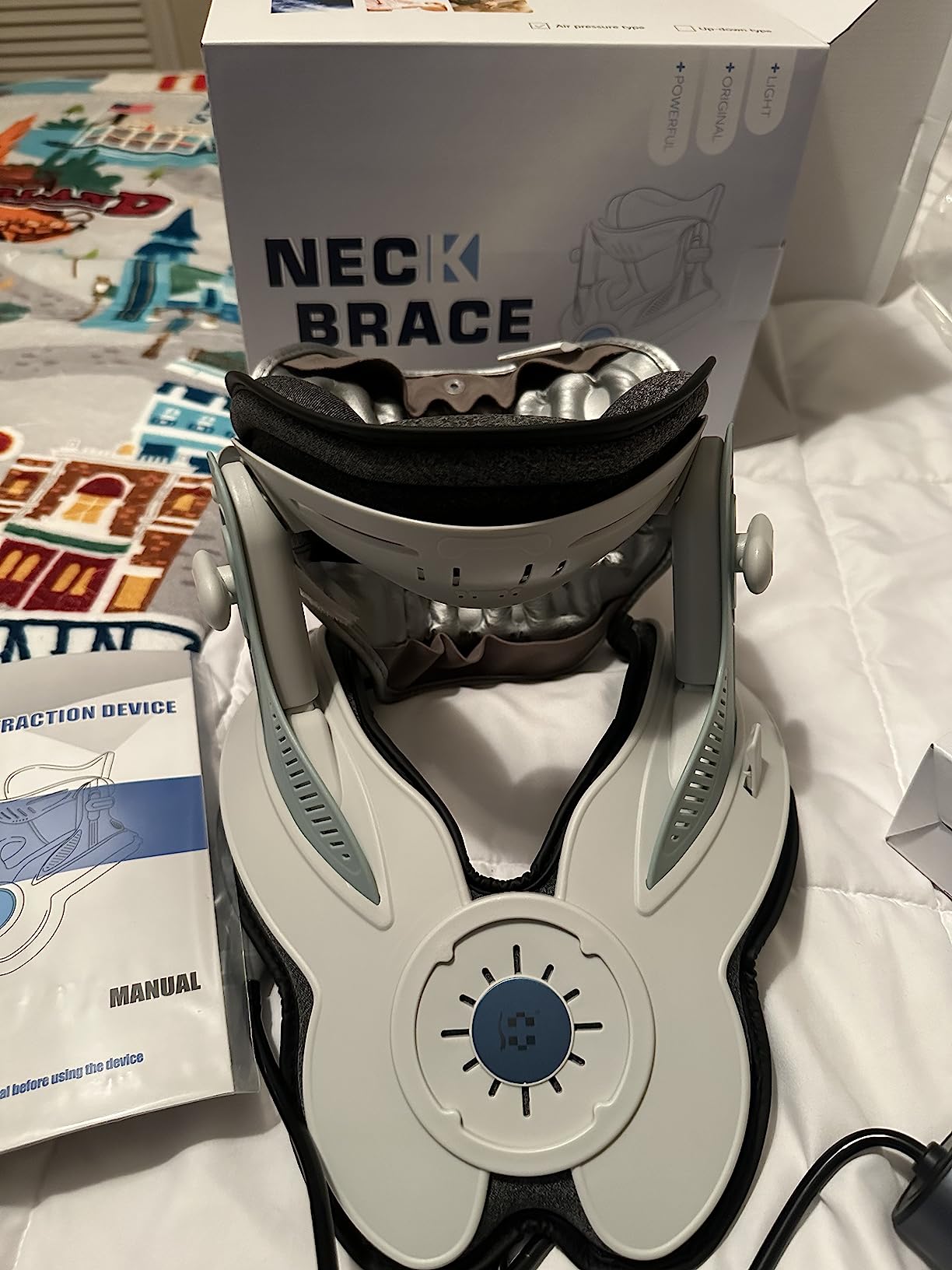 Cervical Neck Traction Device: Neck Stretcher for Cervical Pain Relief, Electric Air Pump with 3 Power Traction, Built-in 8 Airbag, Improved Stretcher for Neck Decompression and Neck Tension Relief customer photo 2