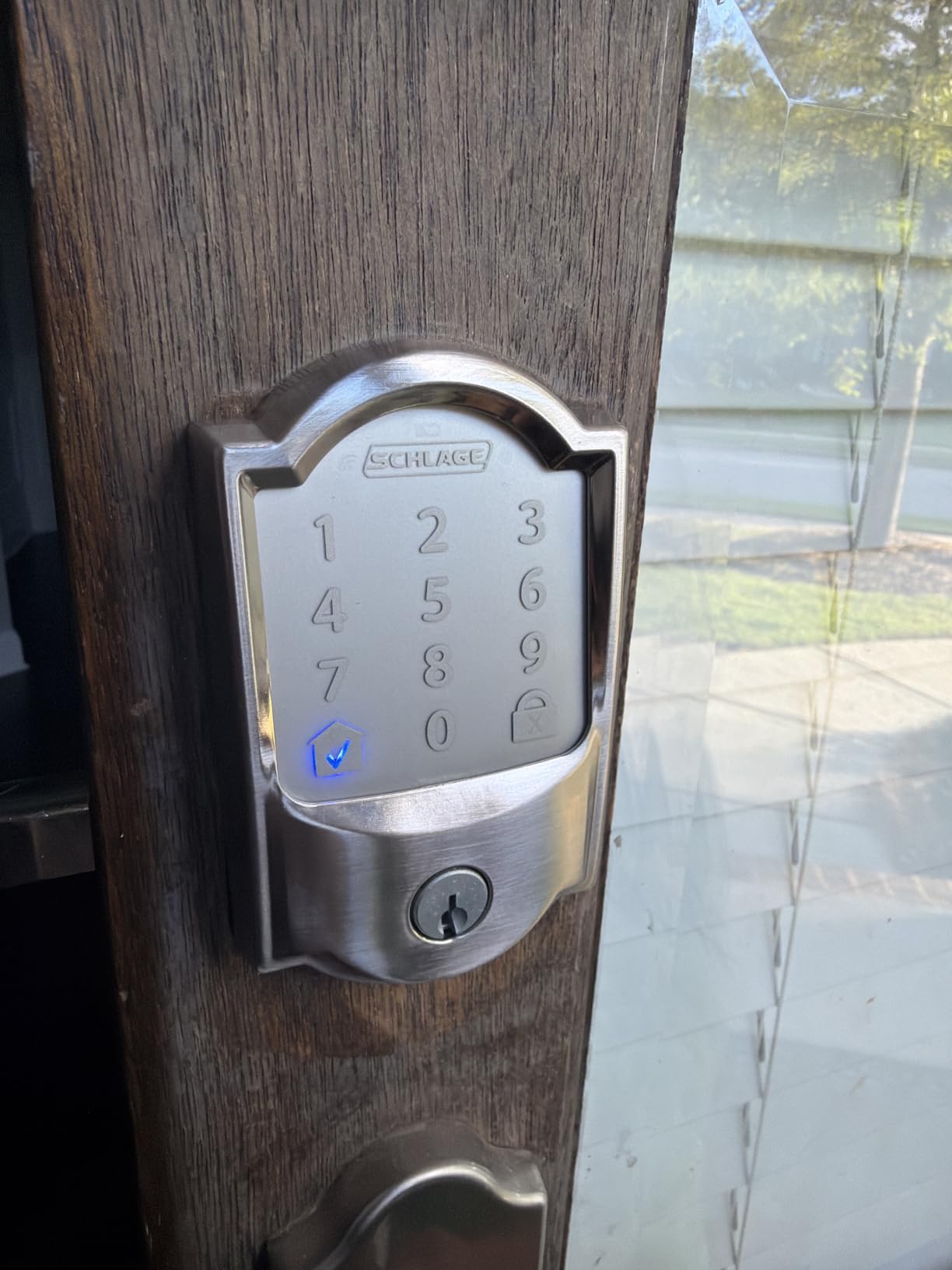 Schlage Encode Smart WiFi Deadbolt Lock with Greenwich Trim, Satin Nickel customer photo 2