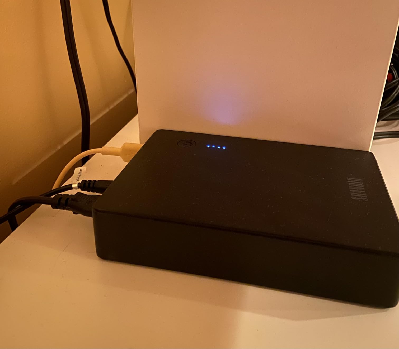 Mini UPS Battery Backup for Router, Modem, Security Camera | Small Uninterruptible Power Supply with Input AC Output USB 5V DC 5V 9V 12V 2A (37Wh) customer photo 2