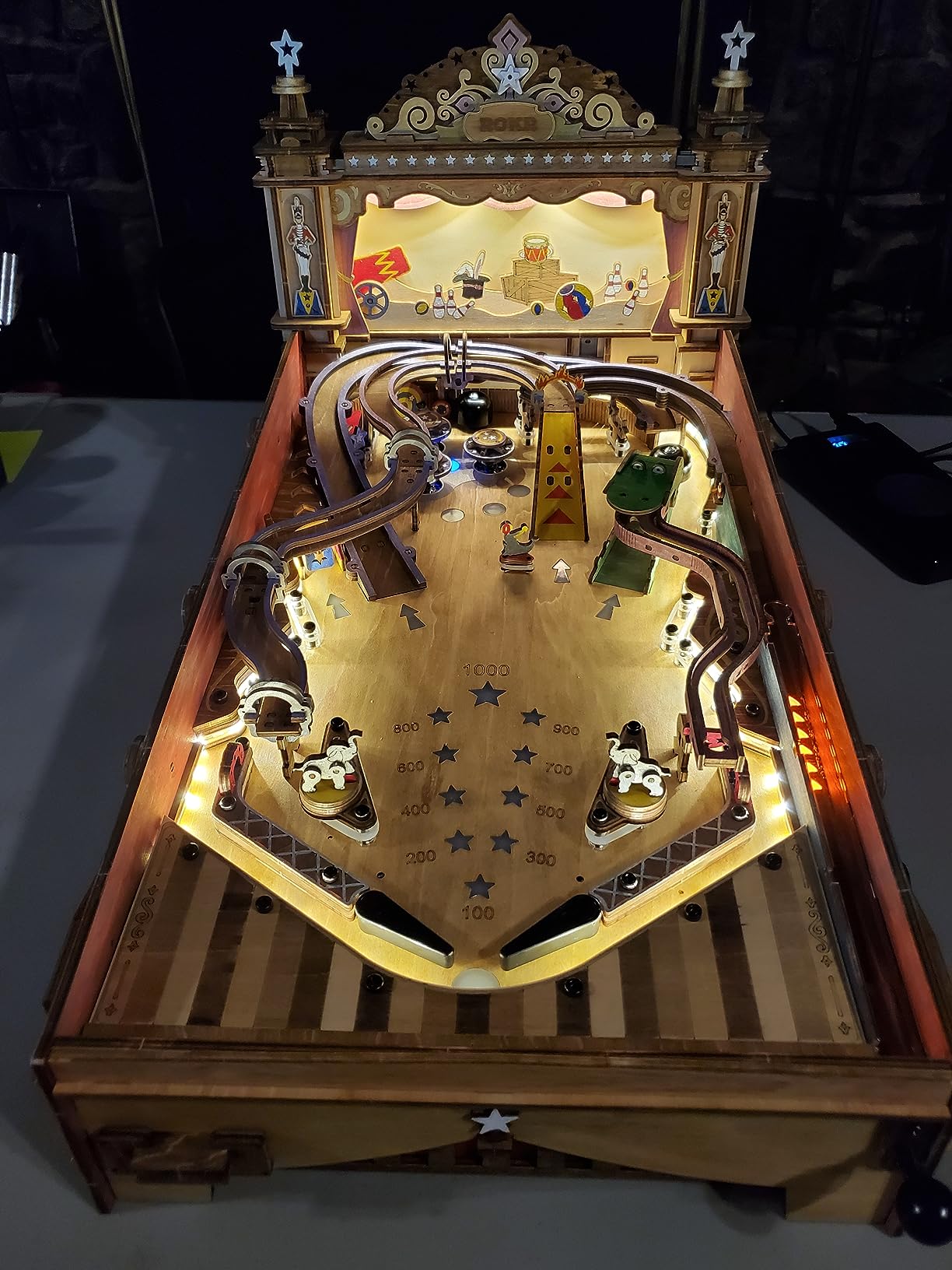 Rowood Wooden Puzzles 3D Pinball Machine Mechanical Model Wooden 3D Puzzles for Adults DIY Pinball Game Wooden Puzzle-Model Building Kits Christmas Birthday Gifts for Adult and 14+ customer photo 2